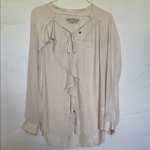 Women’s all saints cream silk blouse size 2